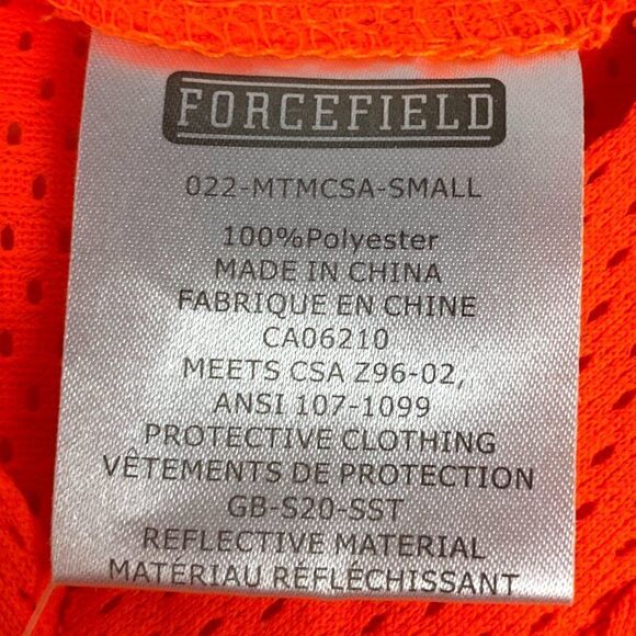 Forcefield protective Clothing Orange Mesh HI VIS V Neck T Shirt US S - Picture 6 of 6
